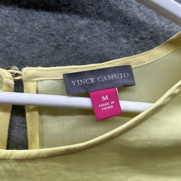 Nordstrom Vince Camuto Side Drawstring Rumple Blouse Top Women's Medium Yellow - Picture 5 of 8